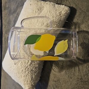 KATE SPADE drinking pitcher yellow and green  8.5"